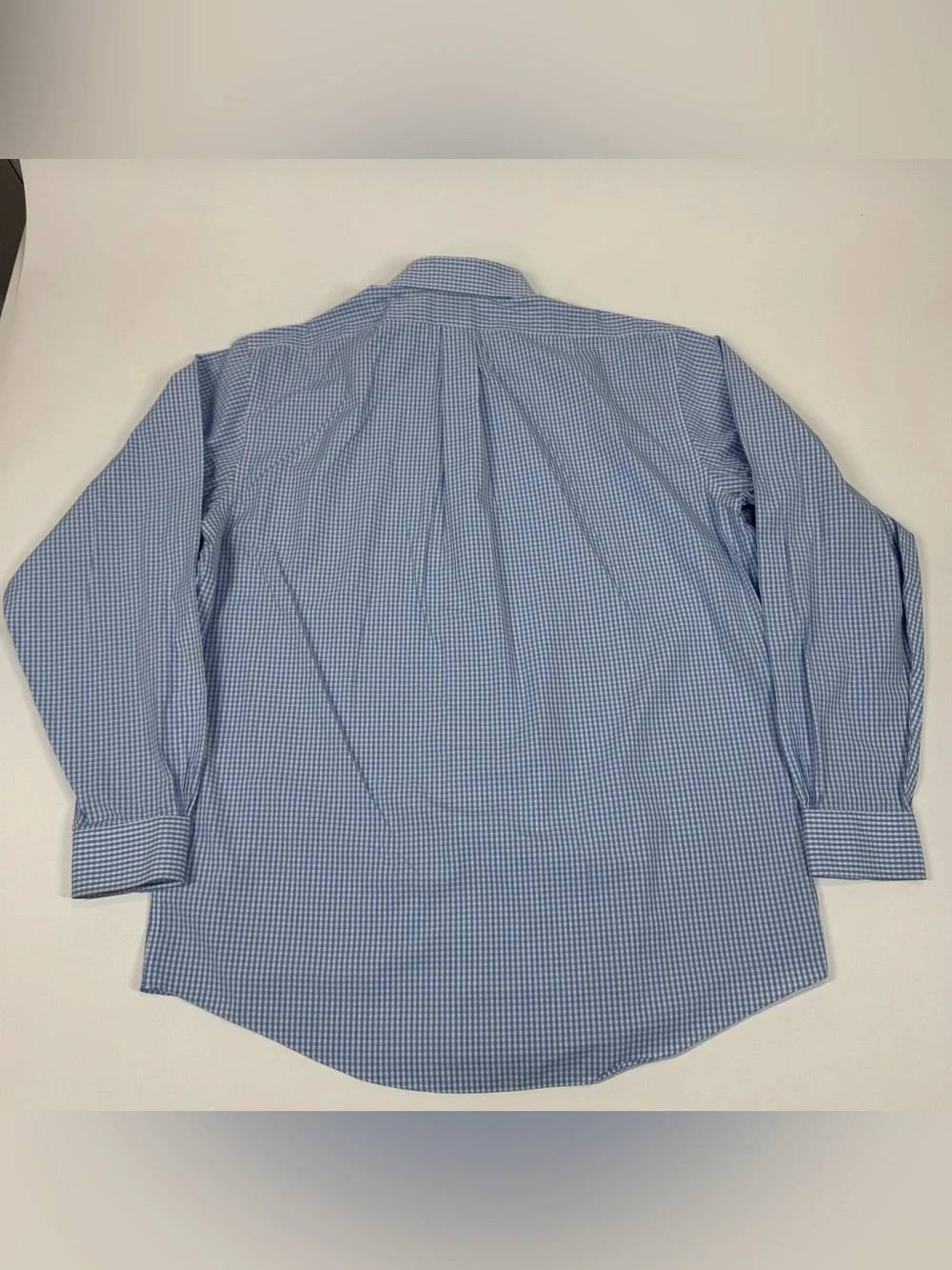 Brooks Brothers Shirt Mens 16.5/36 Madison Blue Gingham Non Iron Button Down